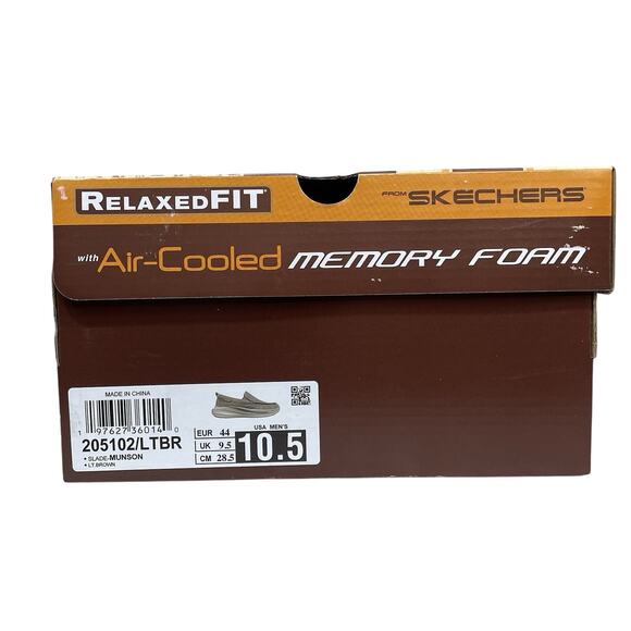 Skechers Relaxed Fit Men Size 10.5 Slade-Munson Light Brown Slip On 205102 New - Picture 8 of 9